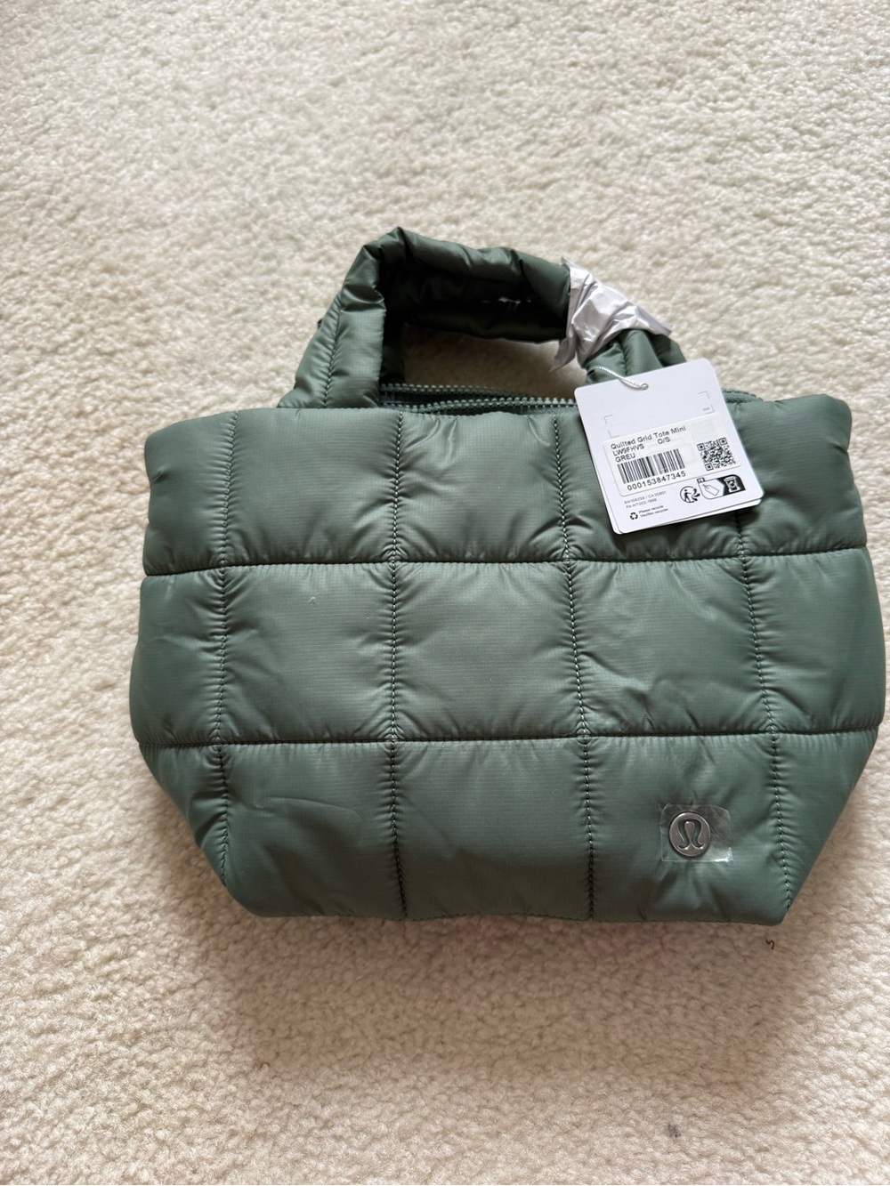 lululemon athletica Quilted Grid Tote Bag Mini 5L - Grey Eucalyptus